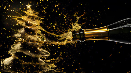 champagne pouring into a glass. Generative AI
