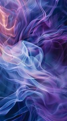 Abstract flowing purple and blue smoke background