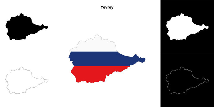 Yevrey blank outline map set