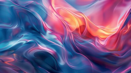 Obraz premium Abstract fluid art background flowing in blue and pink colors
