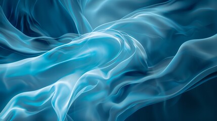 Fototapeta premium Abstract blue wave background flowing in the wind