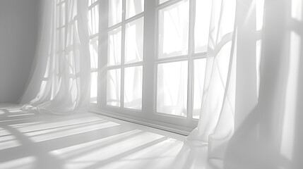 Soft Light Filtering Through Sheer Curtains by a Window