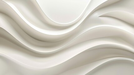 Obraz premium Minimalist white wave pattern flowing and creating abstract shapes