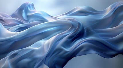 Obraz premium Blue fabric flowing in the wind creating abstract shapes