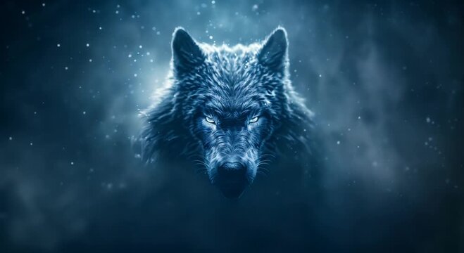 Charming 3D werewolf with a friendly smile under a starry sky