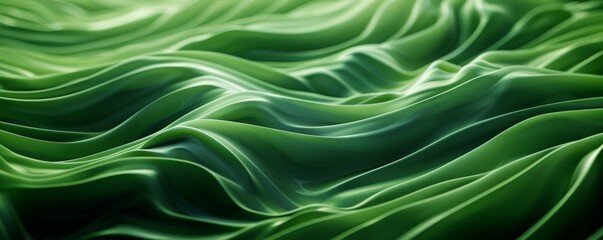 Obraz premium Abstract green wavy background flowing in the wind