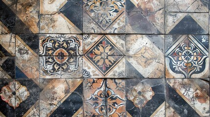 Vintage Byzantine Patterned Tile Floor Texture