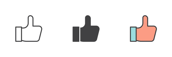 Thumbs up different style icon set