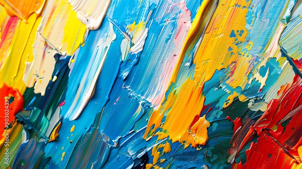 Aufkleber abstract oil paint texture on canvas background : generative ai