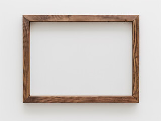 Minimalist Rustic Wooden Frame on White Background
