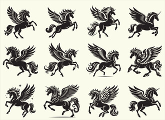 Pegasus Silhouette Vector Illustration
