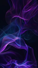 Abstract purple and blue waves background forming a digital flow of energy