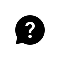 Question mark on speech bubble. Faq sign symbol