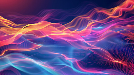 sound waves bouncing off surfaces, bright and vibrant colors