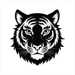 Download A Tiger Head Silhouette Vector File.