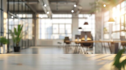Beautiful blurred background of a light modern office : Generative AI