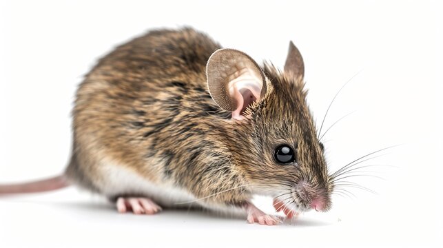 Cute Wood mouse Apodemus sylvaticus isolated on white background This cute looking mouse is found across most of Europe and is a very common and widespread species : Generative AI