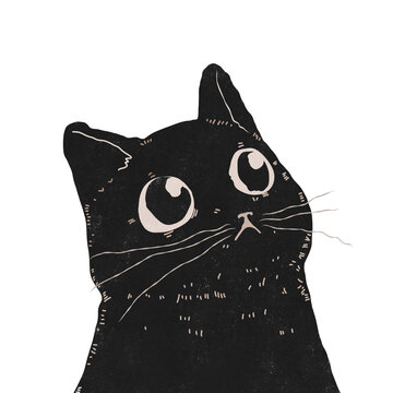 black cat so sad