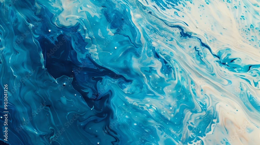 Poster Abstract paint color background Exoplanet cosmic sea pattern paint stains Marbleized effect Background with abstract swirling paint effect Liquid acrylic picture with flows and splashe : Generative AI
