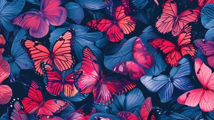 Fototapeta premium Butterfly pattern wallpaper