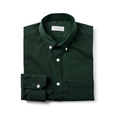 Dark Green Cotton Shirt Mockup on Blank White Background