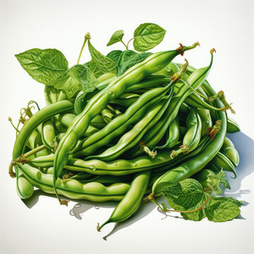 recommend clip art: Watercolor Green bean, clipart Illustration, Generative Ai