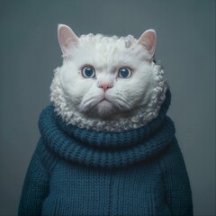 Cute cat in a sweater