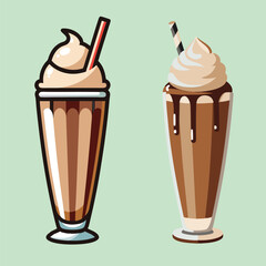 Milkshake with chocolate vector