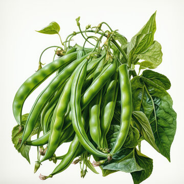 recommend clip art: Watercolor Green bean, clipart Illustration, Generative Ai