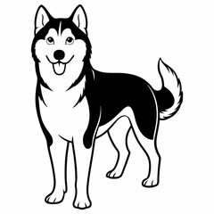 Siberian Husky dog vector illustration of a dog,animal,
