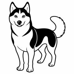Siberian Husky dog vector illustration of a dog,animal,