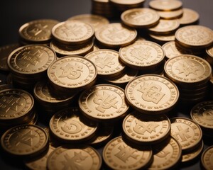 A pile of gold coin collections