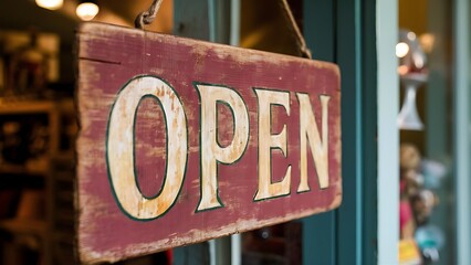 open sign outside a store
