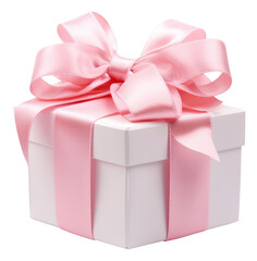 Obraz premium PNG Gift ribbon pink white background.