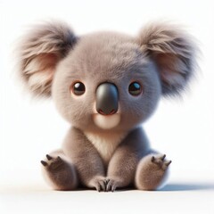 koala bear cub on white