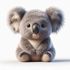 koala bear cub on white