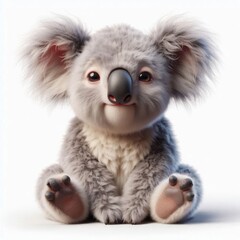 koala bear cub on white