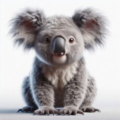koala bear cub on white