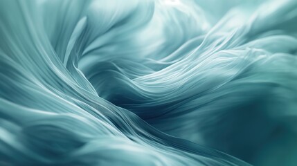 Fototapeta premium Abstract background with blue flowing wavy silk material. Generative AI
