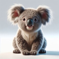Obraz premium koala bear cub on white