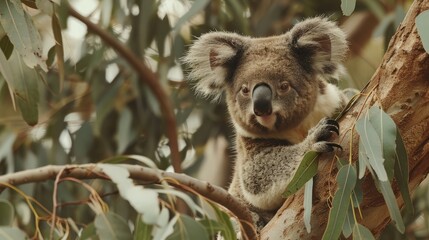 Fototapeta premium Koala in Eucalyptus Tree