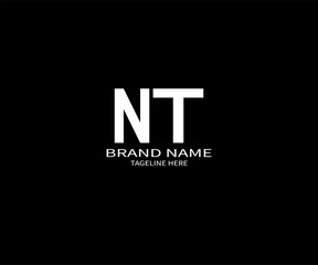 NT Letter Logo Design. Initial letters NT logo icon. Abstract letter NT N T minimal logo design template. N T Letter Design Vector with black Colors. NT logo,