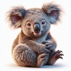 Fototapeta premium koala bear cub on white