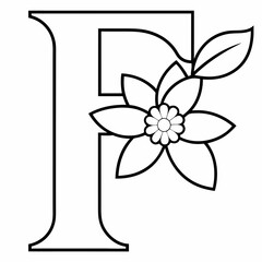 Floral letter vector illustration with a beautiful flower pattern Perfect for elegant stationery and decorative projects