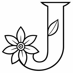 Floral letter vector illustration with a beautiful flower pattern Perfect for elegant stationery and decorative projects