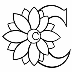 Floral letter vector illustration with a beautiful flower pattern Perfect for elegant stationery and decorative projects