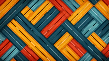 A vector-style art-deco geometric background featuring intricate patterns and shapes, with a designated area for copy space