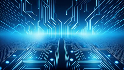 Obraz premium 2d illustration Abstract futuristic electronic circuit technology background