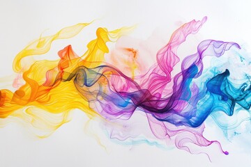 Fototapeta premium Color Swash. Colorful Ink Doodles in Various Colours on Paper