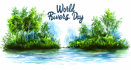 Stock image for World Rivers Day, Concept of celebrating and promoting nature and the water resources